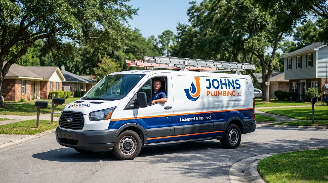 Johns Plumbing LLC service van in Waukesha, WI