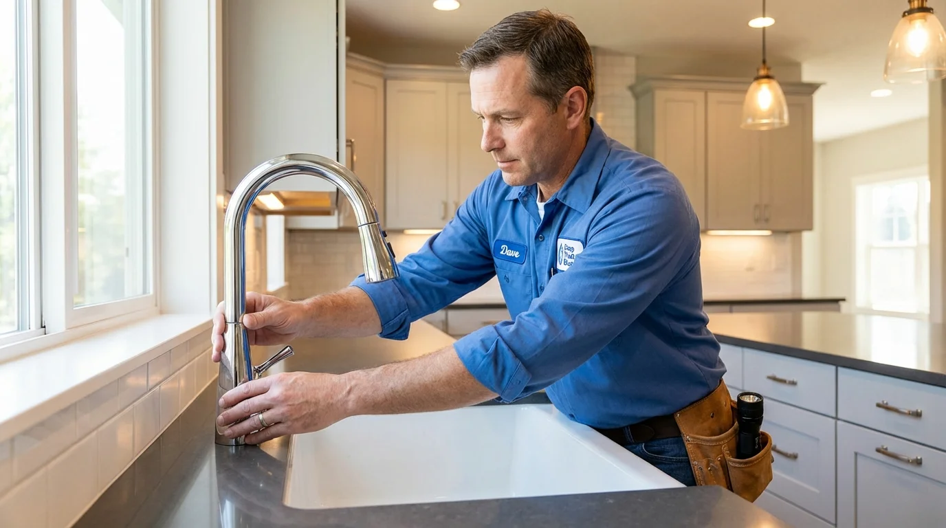 Kitchen faucet installation by Johns Plumbing LLC in Waukesha